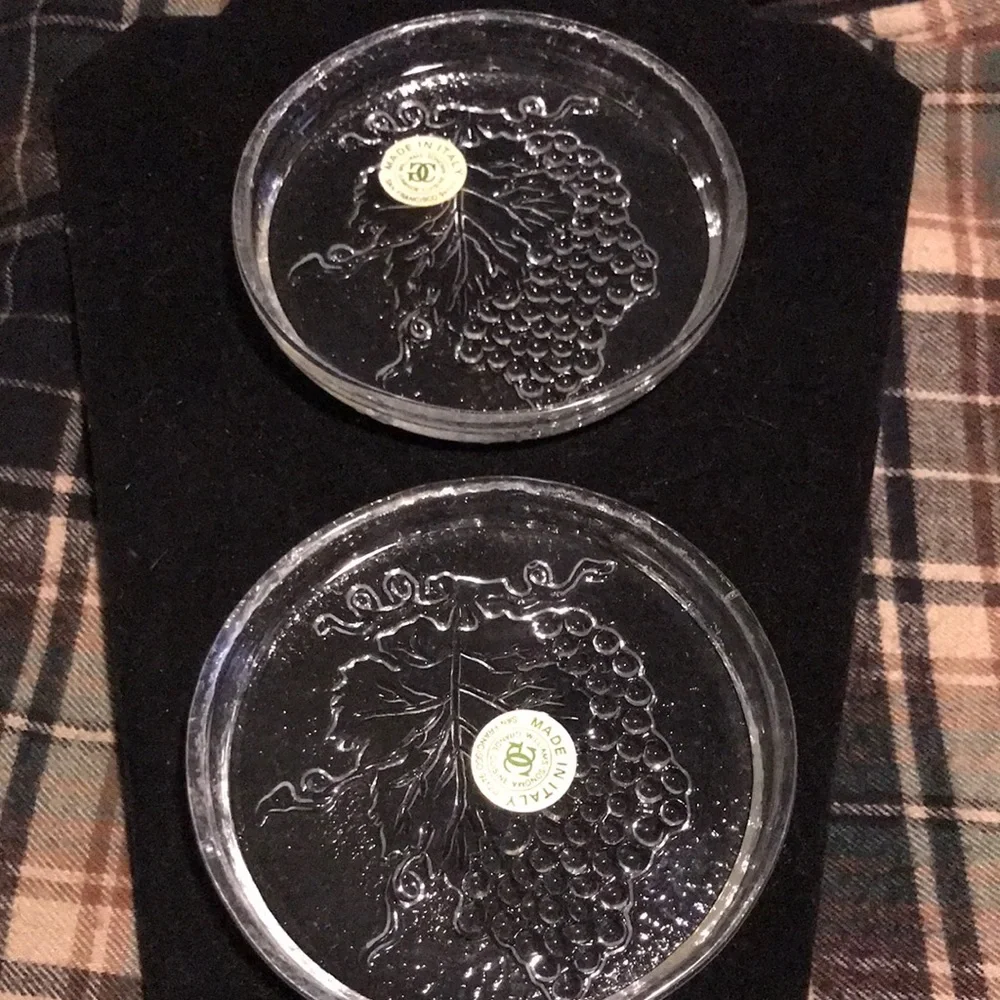 Williams Sonoma Glass Wine Coasters Set of 2 - Picture 4 of 5